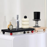 Maxbell Wooden Cosmetic Stand Sturdy Pedestal Stand for Dresser Countertop Dormitory Large Black