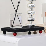 Maxbell Wooden Cosmetic Stand Sturdy Pedestal Stand for Dresser Countertop Dormitory Medium Black