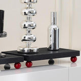 Maxbell Wooden Cosmetic Stand Sturdy Pedestal Stand for Dresser Countertop Dormitory Medium Black