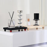 Maxbell Wooden Cosmetic Stand Sturdy Pedestal Stand for Dresser Countertop Dormitory Medium Black