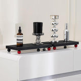 Maxbell Wooden Cosmetic Stand Sturdy Pedestal Stand for Dresser Countertop Dormitory Medium Black