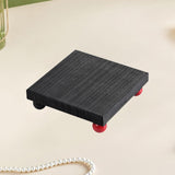 Maxbell Wooden Cosmetic Stand Sturdy Pedestal Stand for Dresser Countertop Dormitory Small Black