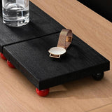 Maxbell Wooden Cosmetic Stand Sturdy Pedestal Stand for Dresser Countertop Dormitory Small Black