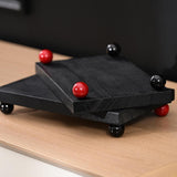 Maxbell Wooden Cosmetic Stand Sturdy Pedestal Stand for Dresser Countertop Dormitory Small Black