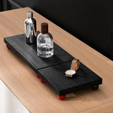 Maxbell Wooden Cosmetic Stand Sturdy Pedestal Stand for Dresser Countertop Dormitory Small Black