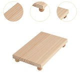 Maxbell Wooden Cosmetic Stand Sturdy Pedestal Stand for Dresser Countertop Dormitory Medium Wood