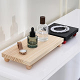 Maxbell Wooden Cosmetic Stand Sturdy Pedestal Stand for Dresser Countertop Dormitory Medium Wood