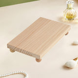 Maxbell Wooden Cosmetic Stand Sturdy Pedestal Stand for Dresser Countertop Dormitory Medium Wood
