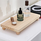Maxbell Wooden Cosmetic Stand Sturdy Pedestal Stand for Dresser Countertop Dormitory Medium Wood