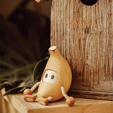Maxbell Wooden Banana Statue Sculpture Table Centerpiece Desktop Fruit Figurine Doll