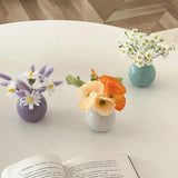 Maxbell Plant Pot Home Table Centerpiece Desktop Small Bookshelf Ceramic Flower Vase White
