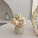 Maxbell Plant Pot Home Table Centerpiece Desktop Small Bookshelf Ceramic Flower Vase White