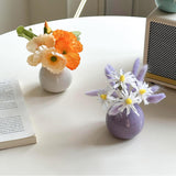 Maxbell Plant Pot Home Table Centerpiece Desktop Small Bookshelf Ceramic Flower Vase White