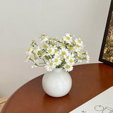 Maxbell Plant Pot Home Table Centerpiece Desktop Small Bookshelf Ceramic Flower Vase White