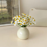 Maxbell Plant Pot Home Table Centerpiece Desktop Small Bookshelf Ceramic Flower Vase White