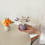 Maxbell Plant Pot Home Table Centerpiece Desktop Small Bookshelf Ceramic Flower Vase White