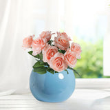 Maxbell Plant Pot Home Table Centerpiece Desktop Small Bookshelf Ceramic Flower Vase Blue