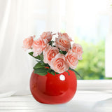 Maxbell Plant Pot Home Table Centerpiece Desktop Small Bookshelf Ceramic Flower Vase Red