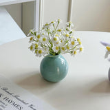 Maxbell Plant Pot Home Table Centerpiece Desktop Small Bookshelf Ceramic Flower Vase Cyan Blue