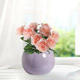 Maxbell Plant Pot Home Table Centerpiece Desktop Small Bookshelf Ceramic Flower Vase Purple
