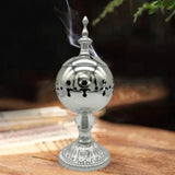 Maxbell Incense Burner Electric Zen Decor Censer Burner for Gift Office Silver