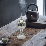 Maxbell Incense Burner Electric Zen Decor Censer Burner for Gift Office Silver