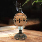Maxbell Incense Burner Electric Zen Decor Censer Burner for Gift Office Red Bronze