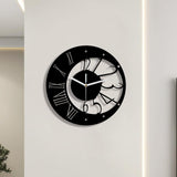 Maxbell Nordic Wall Clock Nordic Simple Wall Decor for Bedroom Living Room Classroom black