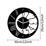 Maxbell Nordic Wall Clock Nordic Simple Wall Decor for Bedroom Living Room Classroom black