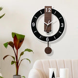 Maxbell Wall Clock Nordic Design Acrylic Hanging Clock for Living Room Kitchen Black