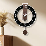 Maxbell Wall Clock Nordic Design Acrylic Hanging Clock for Living Room Kitchen Black