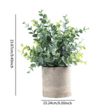 Maxbell Artificial Small Potted Plants for Desktop Ornament Desk Tabletop Decoration Eucalyptus