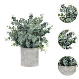 Maxbell Artificial Small Potted Plants for Desktop Ornament Desk Tabletop Decoration Roundleaf Grass