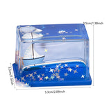 Maxbell Acrylic Fluid Liquid Decor Fluid Liquid Toy for Office Living Room Bookshelf Sailboat