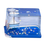 Maxbell Acrylic Fluid Liquid Decor Fluid Liquid Toy for Office Living Room Bookshelf Sailboat