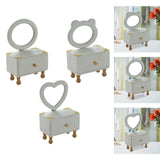 Maxbell Desktop Makeup Mirror with Drawer Decoration for Vanity Bathroom Living Room Round Mirror
