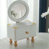 Maxbell Desktop Makeup Mirror with Drawer Decoration for Vanity Bathroom Living Room Round Mirror