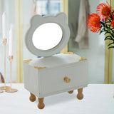 Maxbell Desktop Makeup Mirror with Drawer Decoration for Vanity Bathroom Living Room Bear Shaped Mirror