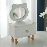 Maxbell Desktop Makeup Mirror with Drawer Decoration for Vanity Bathroom Living Room Bear Shaped Mirror