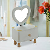 Maxbell Desktop Makeup Mirror with Drawer Decoration for Vanity Bathroom Living Room Heart Shaped Mirror