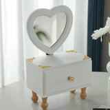 Maxbell Desktop Makeup Mirror with Drawer Decoration for Vanity Bathroom Living Room Heart Shaped Mirror