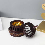 Maxbell Charcoal Incense Burner Mini with Lid for Home Office Meditation Living Room 20cm