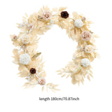 Maxbell Artificial Rose Vine Garland Elegant Fake Flower for Wedding Entryway Mantel