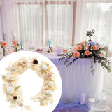 Maxbell Artificial Rose Vine Garland Elegant Fake Flower for Wedding Entryway Mantel
