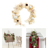 Maxbell Artificial Rose Vine Garland Elegant Fake Flower for Wedding Entryway Mantel