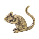 Maxbell Brass Rat Ornament Copper Mouse Statue Lifelike for Office Apartment Bedroom