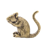 Maxbell Brass Rat Ornament Copper Mouse Statue Lifelike for Office Apartment Bedroom