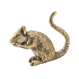 Maxbell Brass Rat Ornament Copper Mouse Statue Lifelike for Office Apartment Bedroom