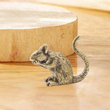 Maxbell Brass Rat Ornament Copper Mouse Statue Lifelike for Office Apartment Bedroom