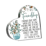 Maxbell Acrylic Plaque Heart Shaped Decorative Sign Transparent Appreciation Message